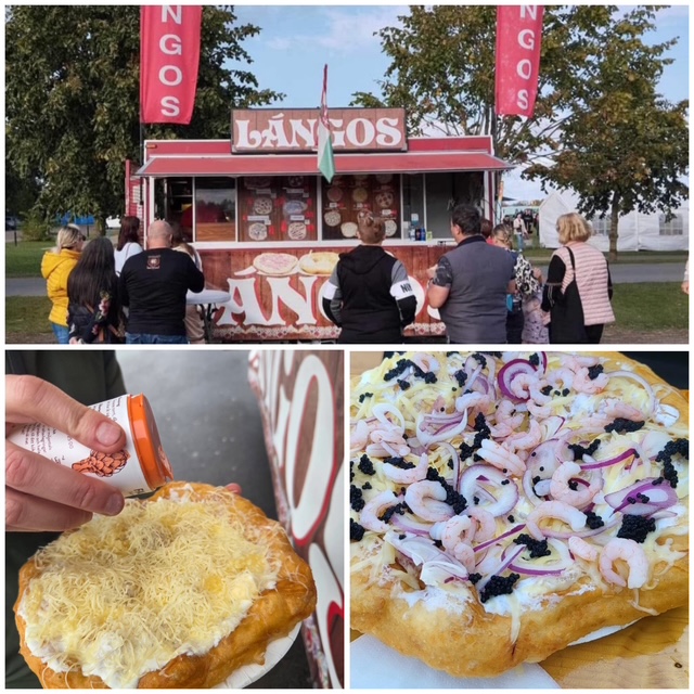 Lángos-vagnen med olika rätter